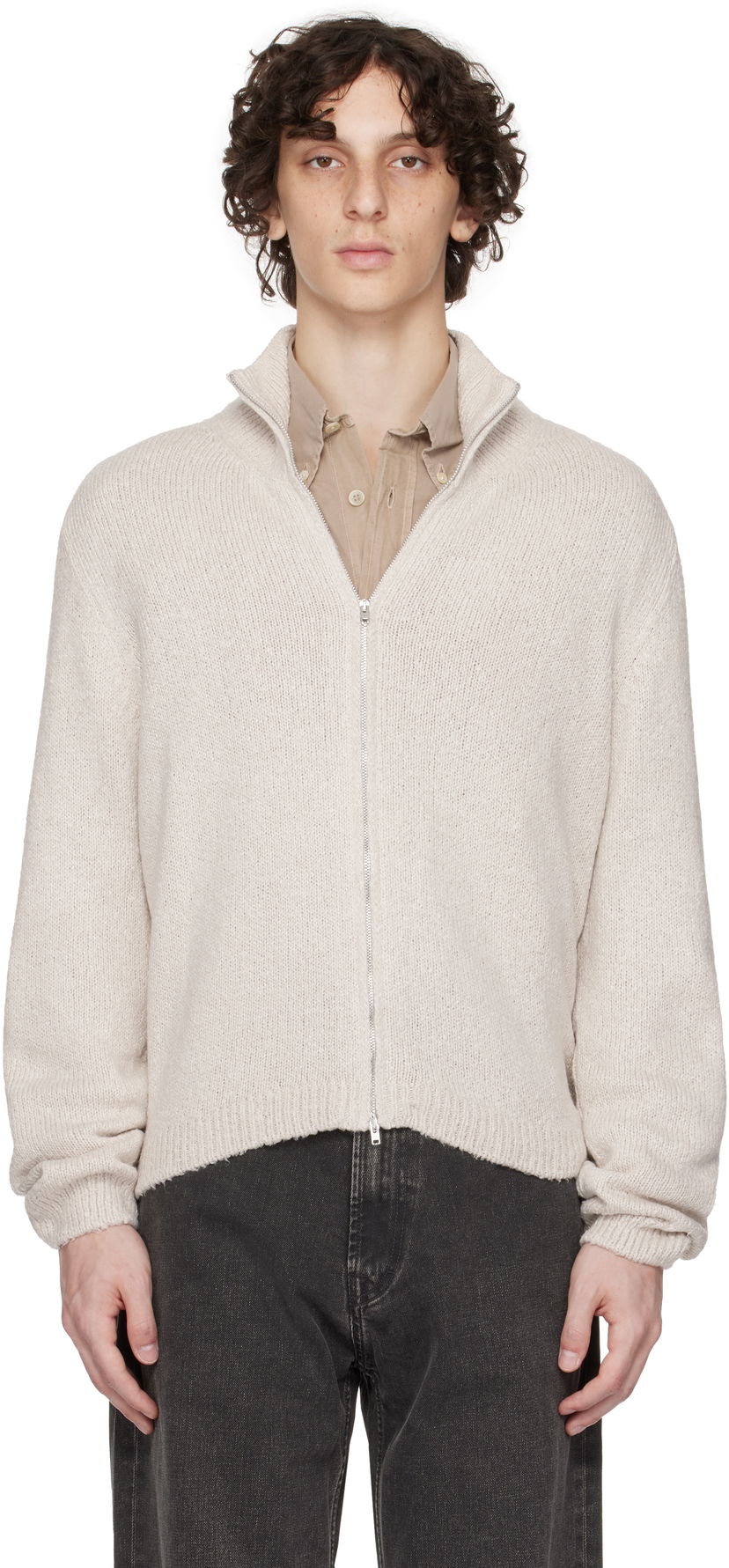 Džemper OUR LEGACY Our Legacy Float Funnel Zip Cardigan Bež | M2253FO