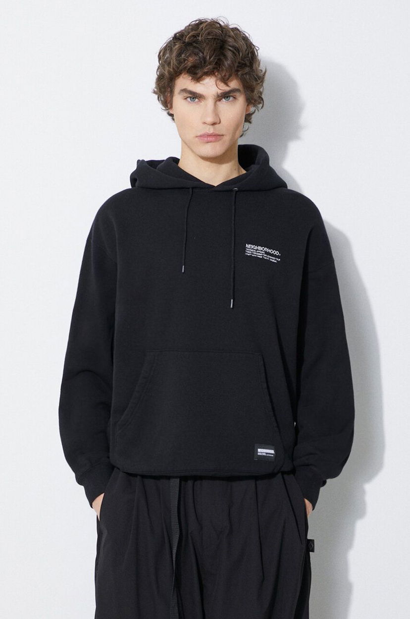 Dukserice Neighborhood NEIGHBORHOOD Plain Sweat Parka Hoodie Crna | 241FPNH.CSM02