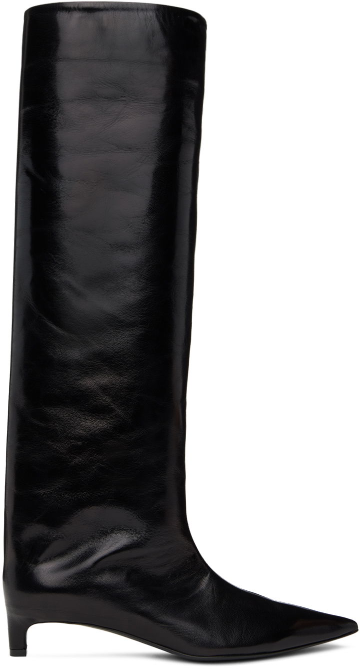 Tenisice i cipele Jil Sander Black Pointed Toe Tall Boots Crna | J15WW0009_P2958