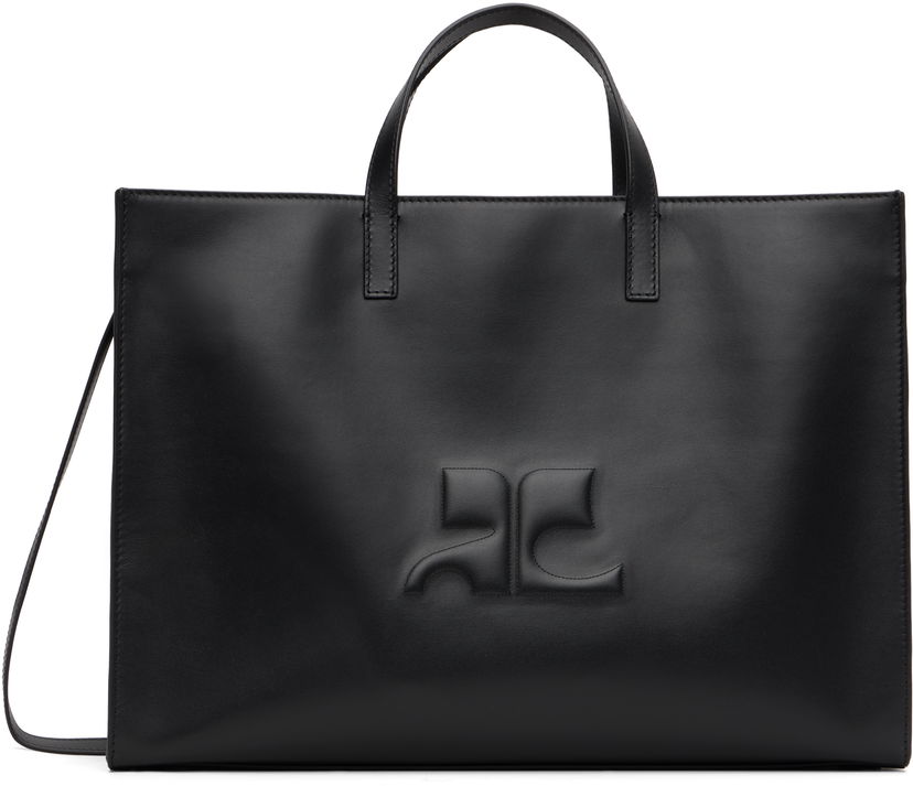 Tote bag Courrèges Courrèges Heritage AC Leather Tote Crna | 125GSA165CR0065