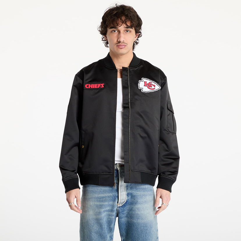 Bomber jakna Mitchell & Ness Team Leader Satin Bomber Jacket Crna | JK8095-KCCBLCK