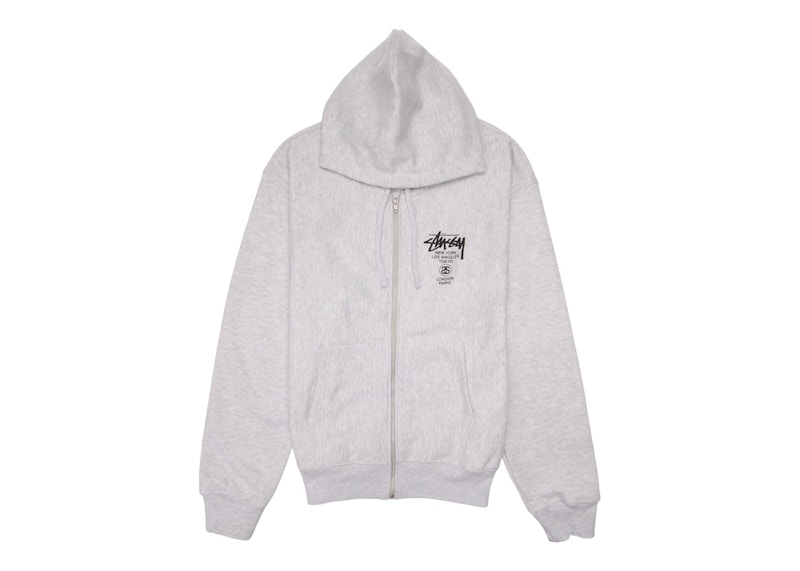 Dukserice Stüssy Stussy World Tour Zip Hoodie Siva | 3973713-ASHH