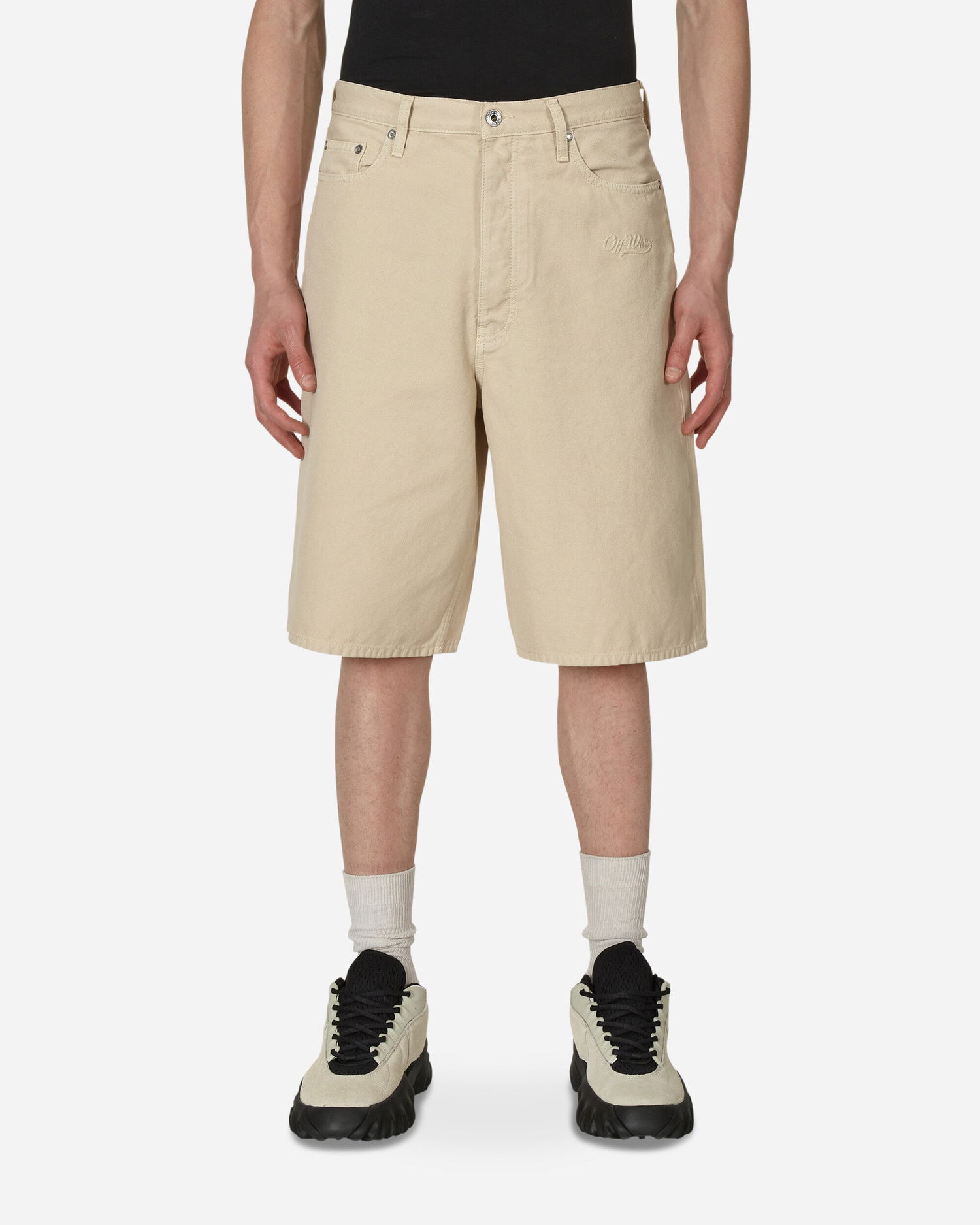 Kratke hlače Off-White Wave Off Canvas Utility Shorts Beige Bež | OMCB084S23FAB001 6161, 0