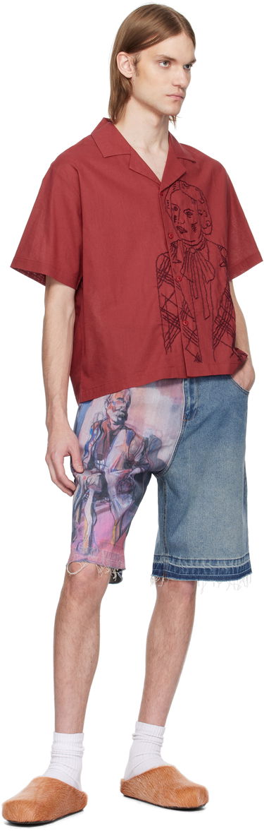 Košulja KidSuper KidSuper Hand Stitched Shirt Crvena | SS25-SST-05, 3