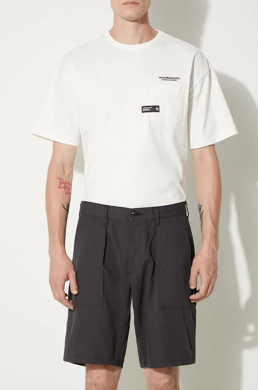 Kratke hlače Neighborhood Baker Short Pants Crna | 241AQNH.PTM02
