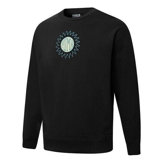 Džemper Puma Downtown Graphic Crew Living Series Embroidered Knit Pullover Crna | 533677-01