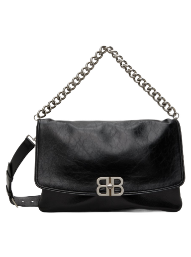 Torba za rame Balenciaga Large BB Flap Bag Crna | 748488 2AAI4