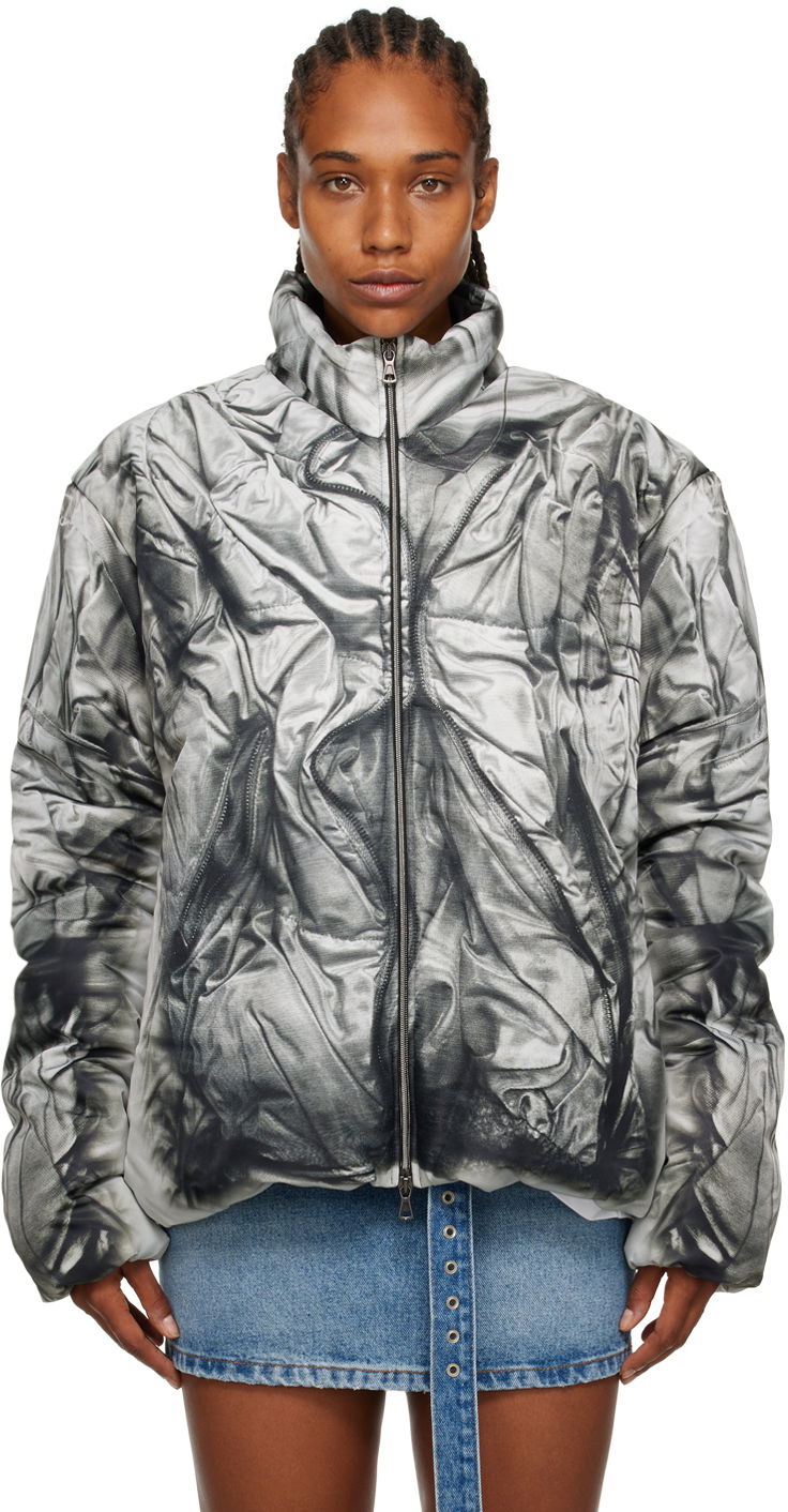 Pernata jakna Y/PROJECT Gray Compact Puffer Jacket Siva | JACK109-S25