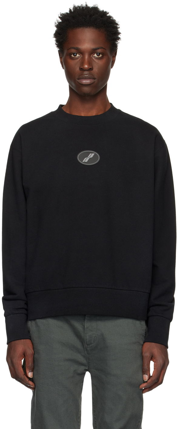 Džemper We11done We11done Symbol Wappen Sweatshirt Crna | WD-TS3-22-719-U-BK