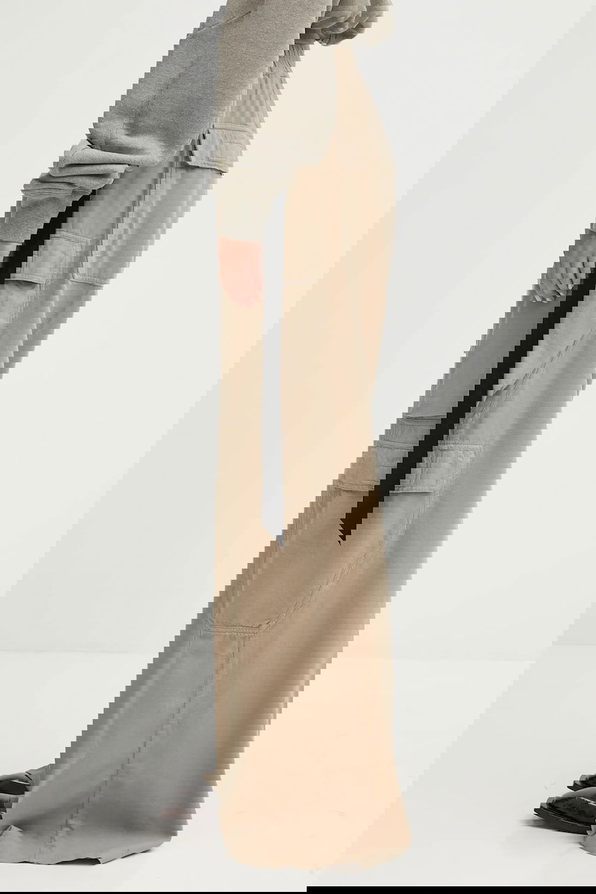 Cargo hlače Rick Owens Rick Owens DRKSHDW Double Cargo Jumbo Belas High Waist Wide Leg Pants Bež | DS02E7324.CFL, 1