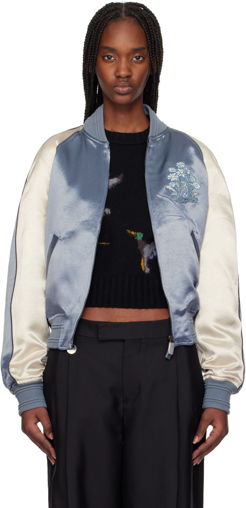 Bomber jakna Burberry Burberry EKD Satin Bomber Jacket Plava | 8101089