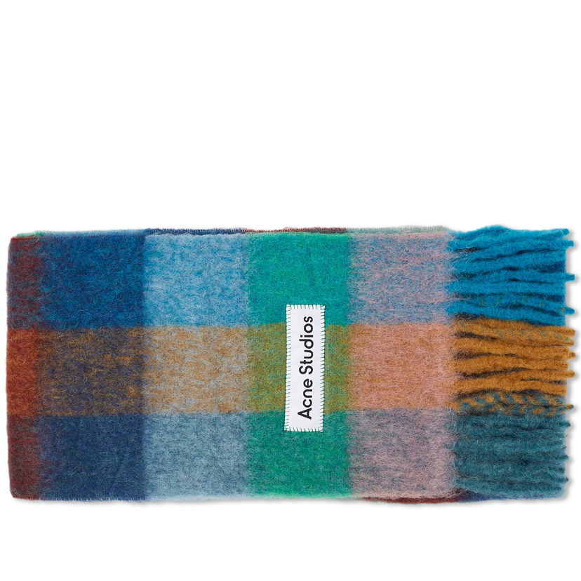 Šal Acne Studios Vally Check Scarf Plava | CA0084-DL4