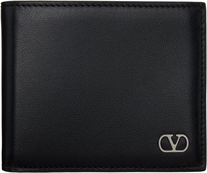 Novčanik Valentino Valentino Garavani VLogo Signature Grainy Calfskin Bifold Wallet Crna | 6Y2P0V08WVF