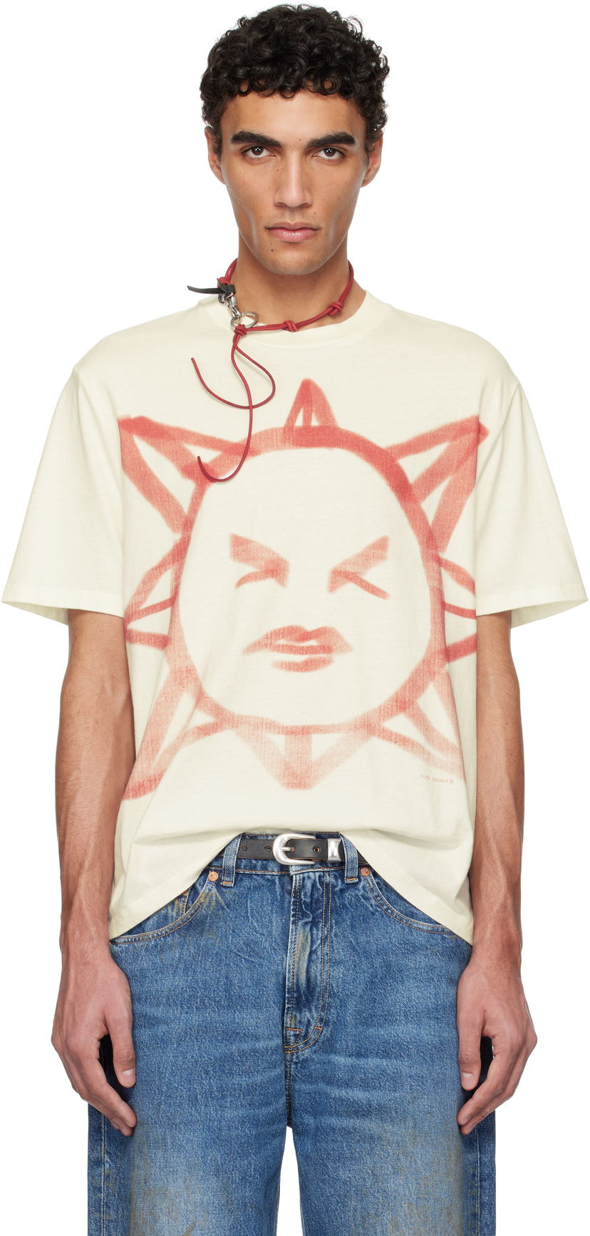 Majica kratkih rukava OUR LEGACY Our Legacy Box Sun Graphic T-Shirt Bež | M2256BSS