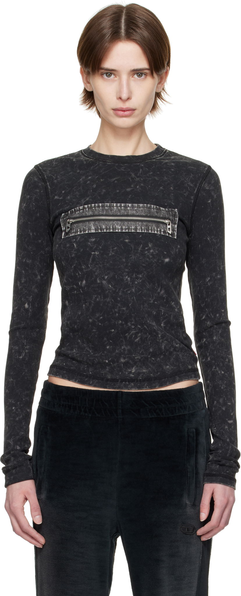 Majica kratkih rukava Diesel Diesel T-Ercole Long Sleeve T-Shirt Crna | A16628 0QMAU