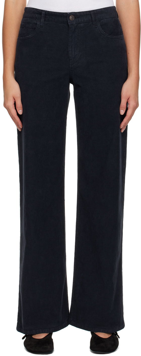 Hlače The Row Eglitta Navy Wide-Leg Trousers Plava | 6634-W2789