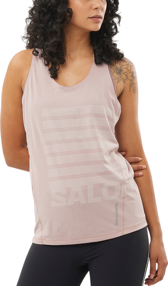 Majica bez rukava Salomon Salomon Sense Aero Graphic Training Tank Top Ružičasta | lc2696-0, 0