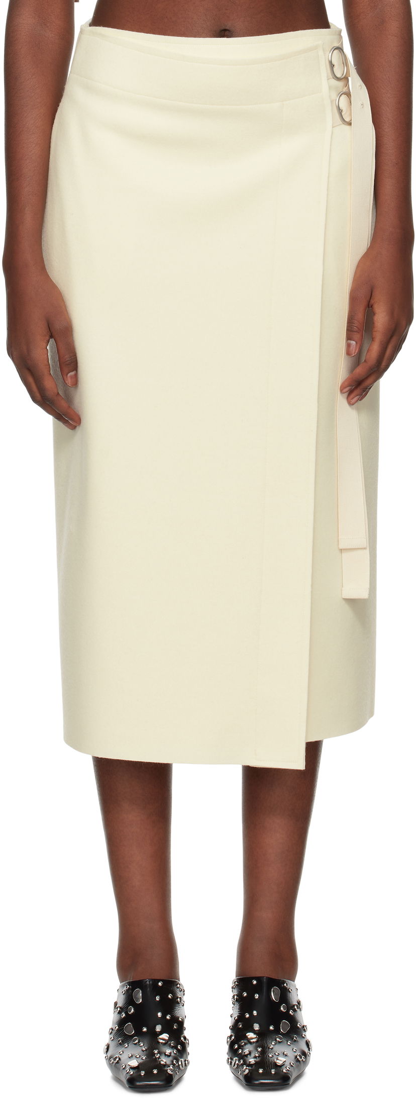 Suknja Jil Sander Double Face Compact Midi Skirt Bijela | J40MA0157_J20212