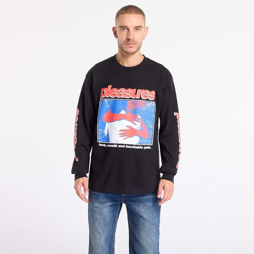 Majica kratkih rukava Pleasures Pleasures Embrace Long Sleeve T-shirt Crna | P25F078- BLACK