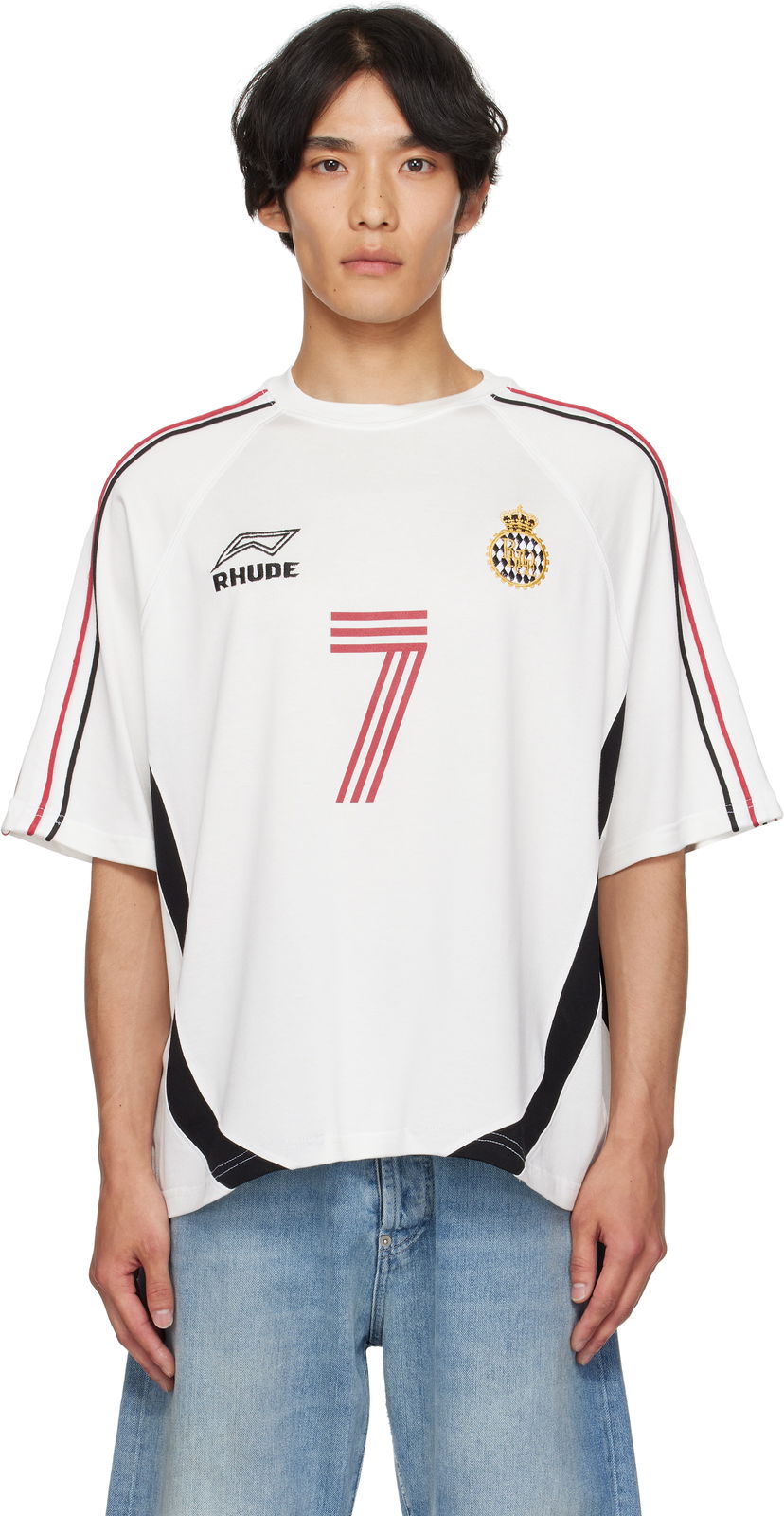 Majica kratkih rukava Rhude Rhude Lundun Soccer Jersey T-Shirt Bijela | RHPF25TT02729