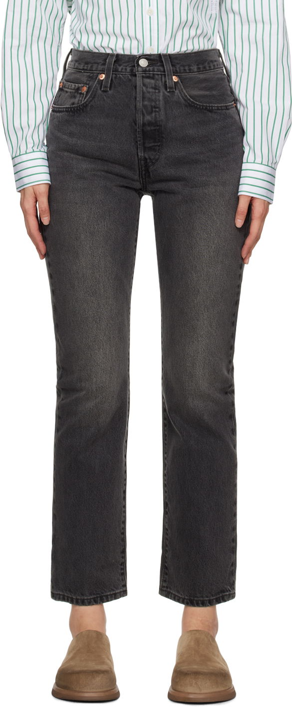 Hlače i traperice Levi's Black 501 Original Fit Jeans Crna | 12501-0452