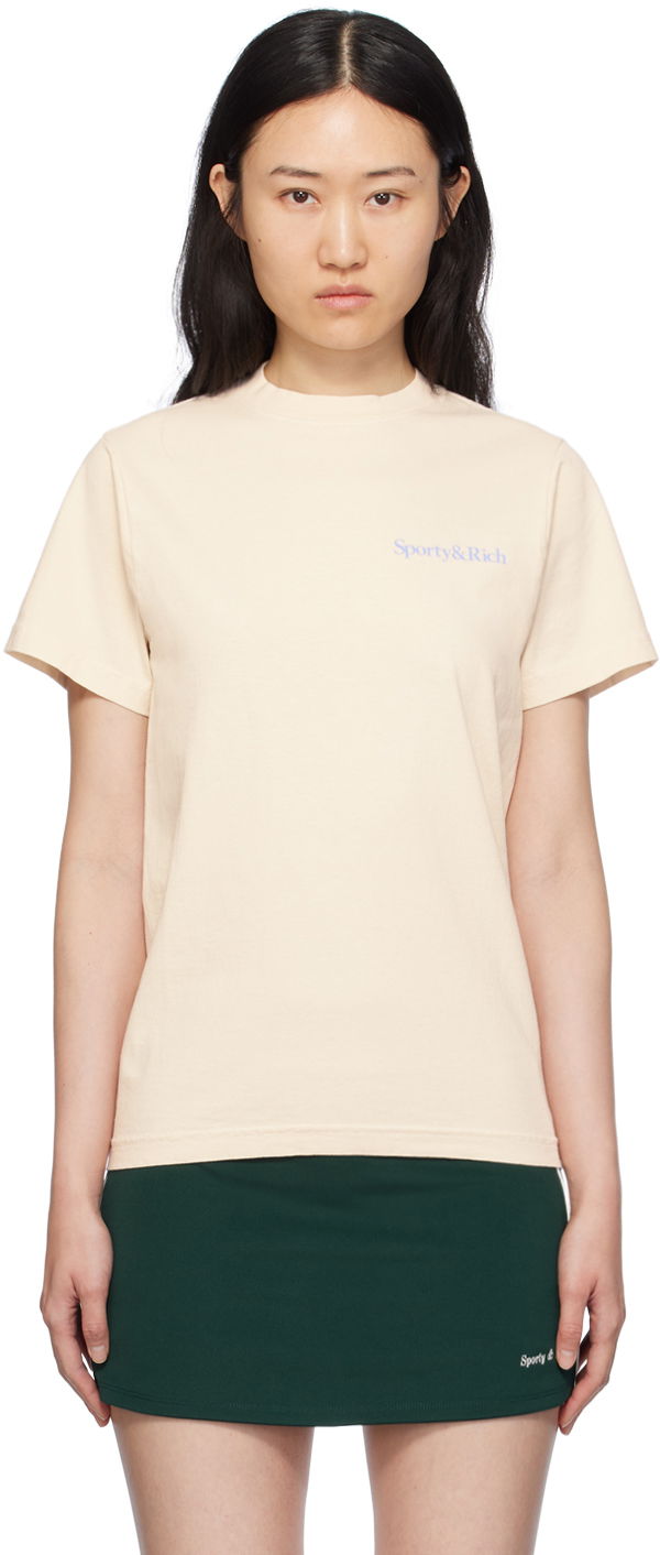 Majica kratkih rukava Sporty & Rich 'Drink More Water' T-Shirt Bež | TSAW2372CR