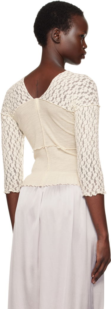 Crop top Baserange Nehru Long Sleeve T-Shirt Bijela | TONLS-LA-SP25, 2