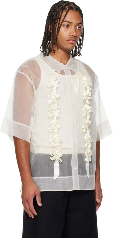 Košulja Simone Rocha Ribbon Daisy Chain Boxy Shirt Bijela | 5388 0360, 1