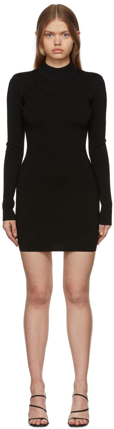 Haljina Nanushka Mock Neck Long Sleeve Mini Dress Crna | NW22RSDR01599