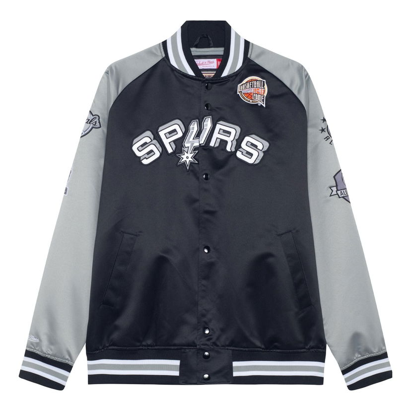 Bomber jakna Mitchell & Ness NBA Spurs Hof Satin Jacket Crna | OJBF6860-SASYYTPABKGY