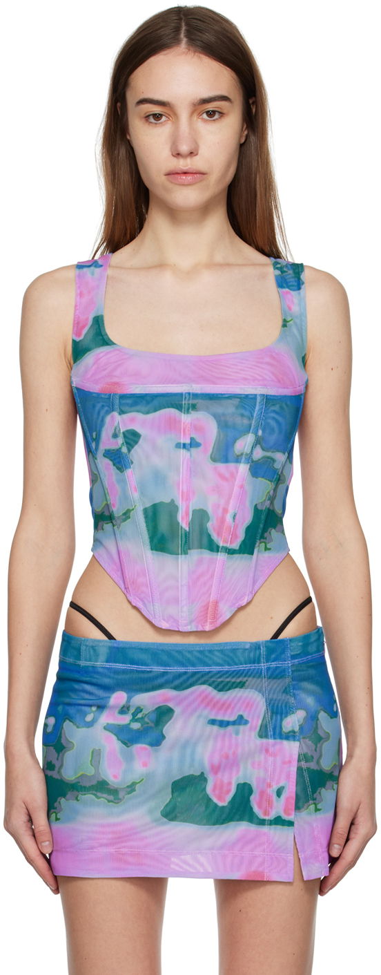 Suknja Miaou Miaou Campbell Mesh Corset Tank Top Višebojno | 7020PM1THP
