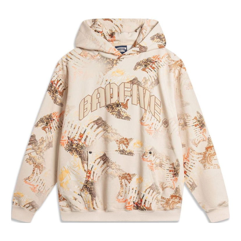 Dukserice Li-Ning All-Over Print Hoodie Bež | AWDU719-2