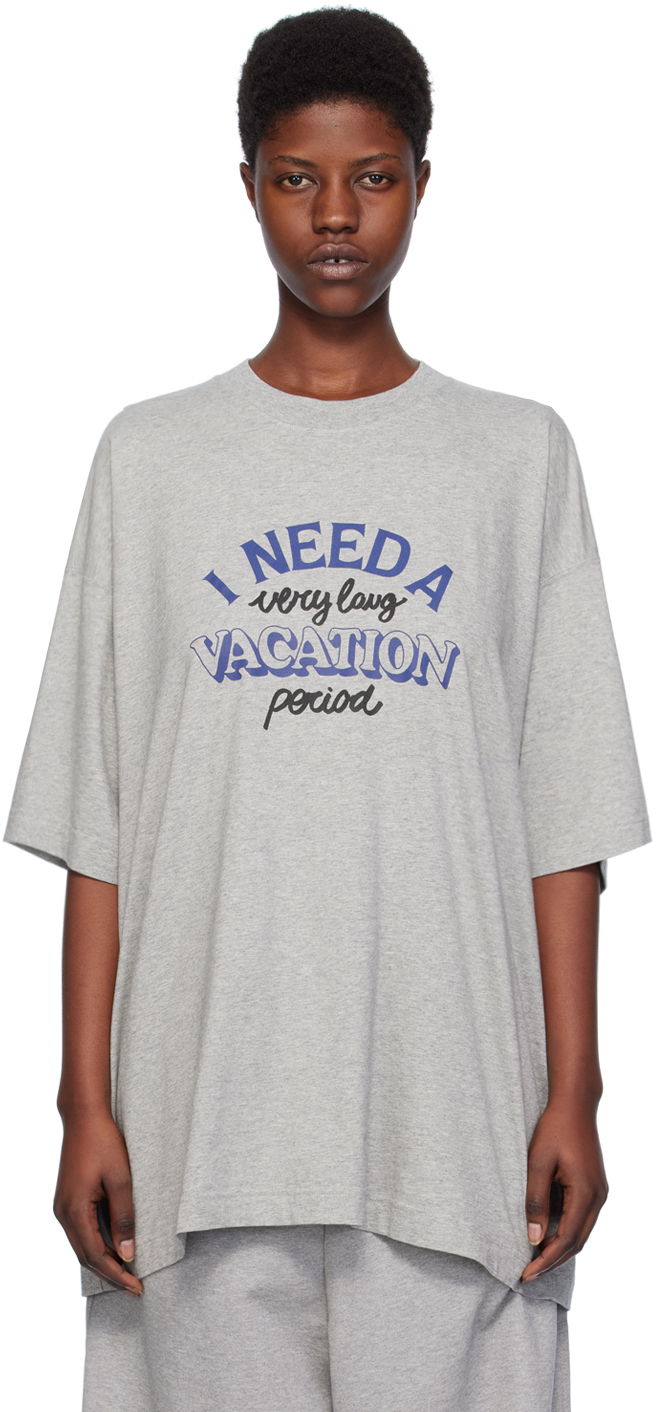 Majica kratkih rukava VETEMENTS 'I Need A Vacation' T-Shirt Siva | UE64TR320G