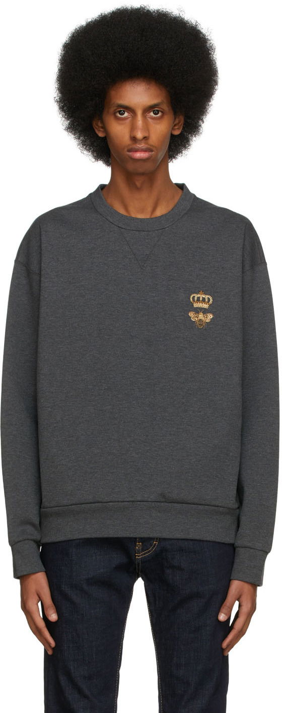Dukserice Dolce & Gabbana Grey Embroidered Sweatshirt Siva | G9VA5Z HU7IE