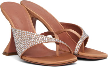 Njega cipela Amina Muaddi Amina Muaddi Shiona 95 Crystal-Embellished Heeled Thong Sandals Ružičasta | SHIONA CRYSTAL SLIPPER, 3