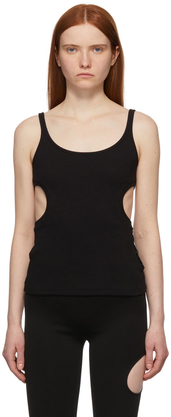 Majica bez rukava Off-White Black Rib Knit Meteor Tank Top Crna | OWAD172C99JER0011000