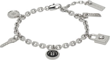Narukvica Marc Jacobs Marc Jacobs Charm Bracelet with Buttons, Lock, Key and Logo Tag Metalik | 2R4JBR001J41, 0