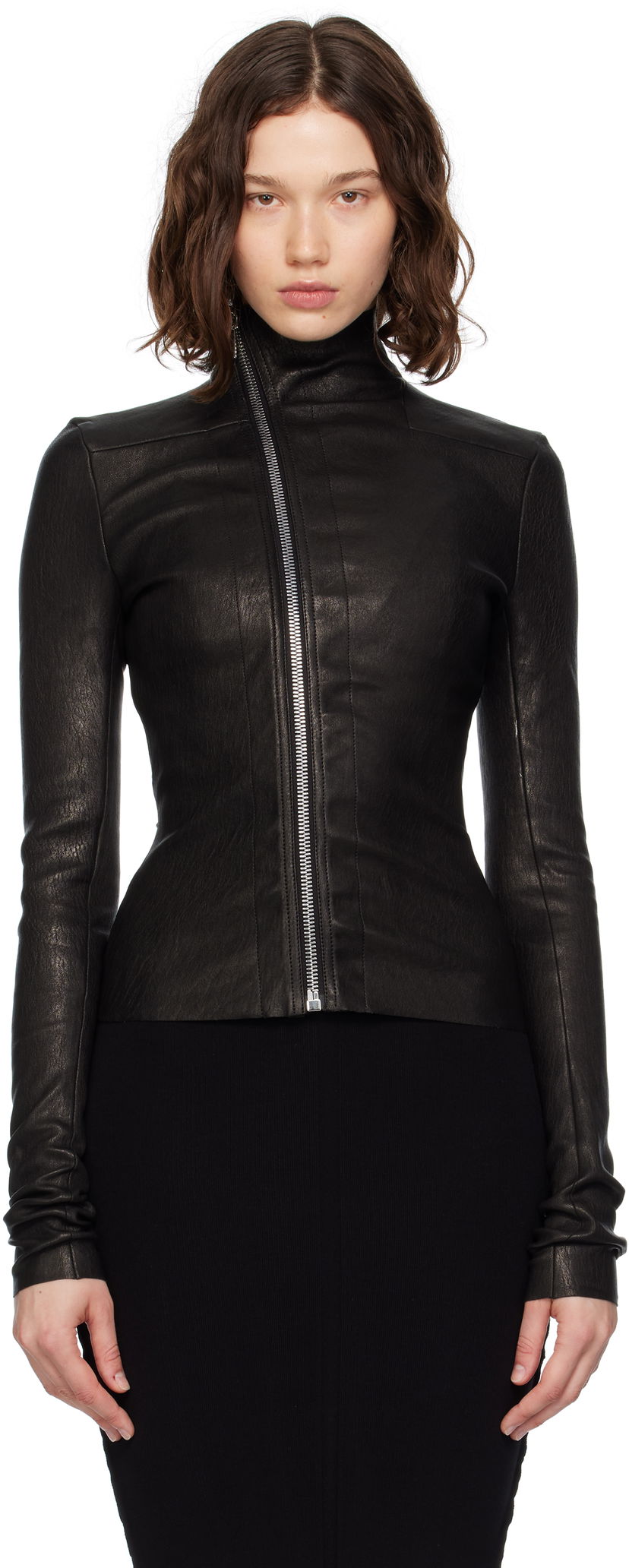 Jakna Rick Owens Rick Owens Gary Leather Jacket Crna | RP02E4701 LSV