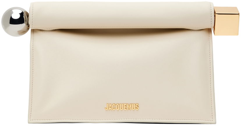 Ručna torbica Jacquemus Les Sculptures 'La pochette rond carré Pouch Bijela | 24E233BA356-3171