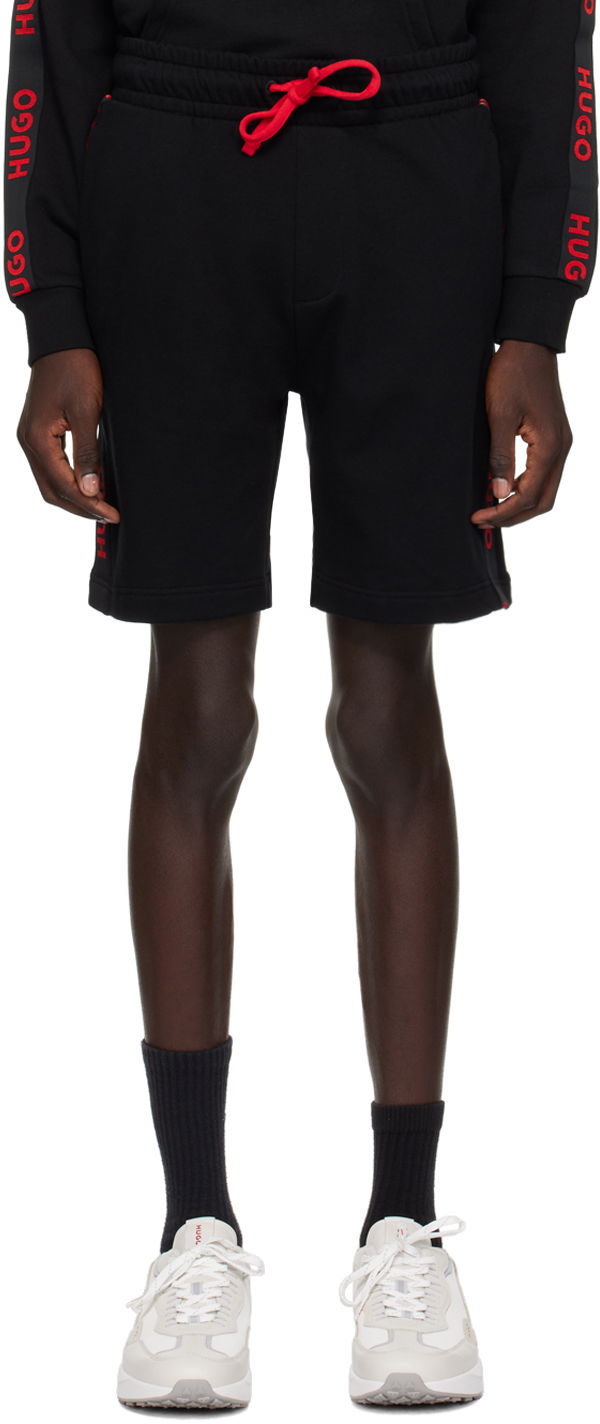Kratke hlače BOSS Hugo Drawstring Shorts Crna | 50496996