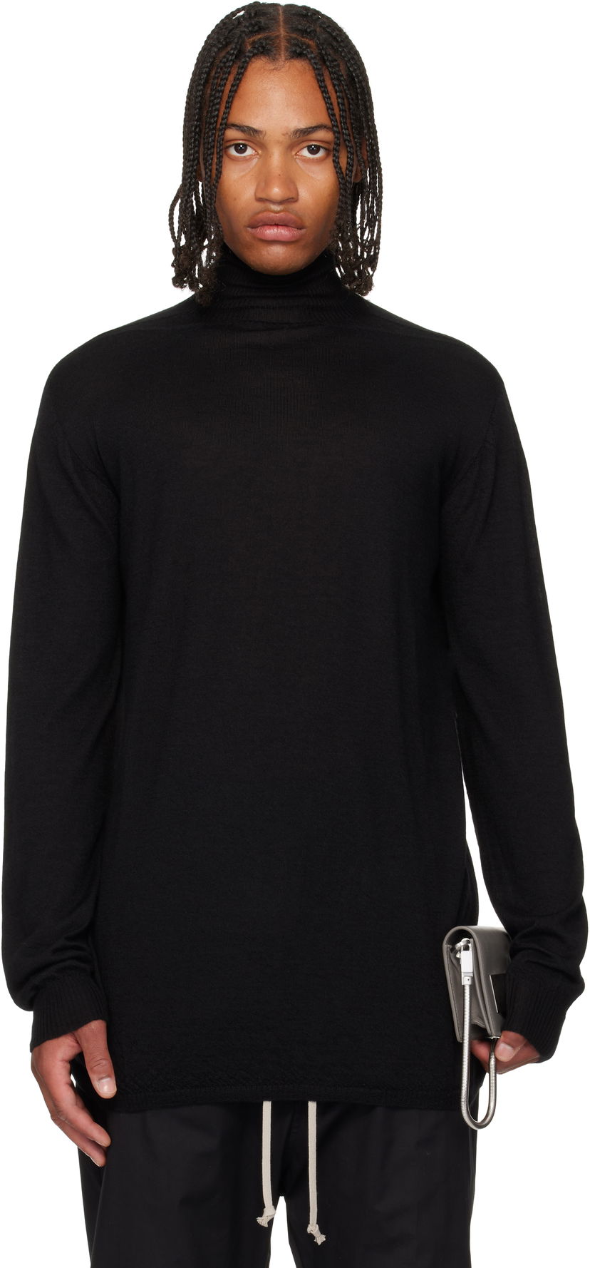 Džemper Rick Owens Rick Owens Concordians Oversized Turtleneck Sweater Crna | RU02E1626 WS