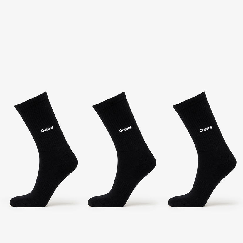 Čarape Queens Crew Socks 3-Pack Crna | QNS_060