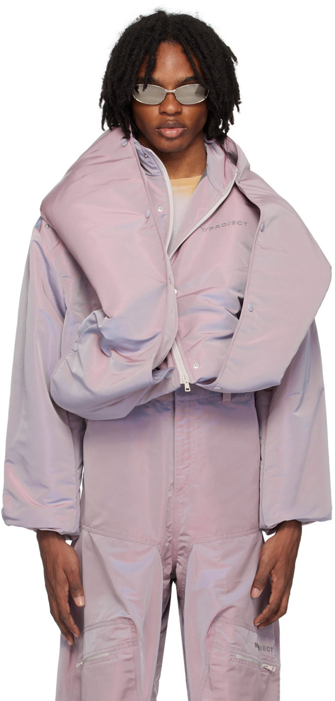 Pernata jakna Y/PROJECT Purple Snap Off Puffer Jacket Ljubičasta | 103JA001