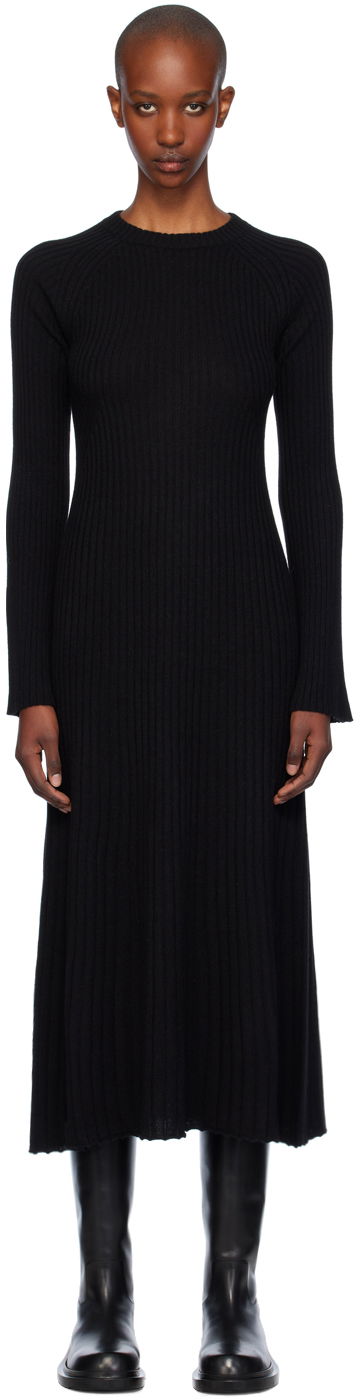 Haljina Loulou de Saison Loulou de Saison Hobas Knit Midi Dress Crna | HOBAS