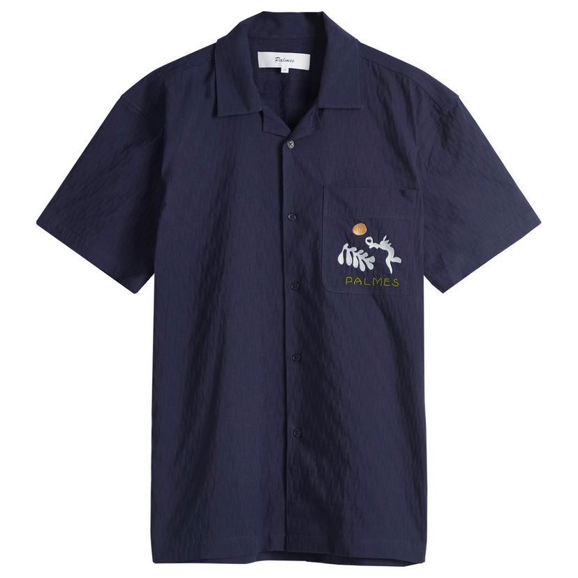 Košulja Palmes Palmes Garden Short Sleeve Shirt Tamnoplava | P30-0034-660