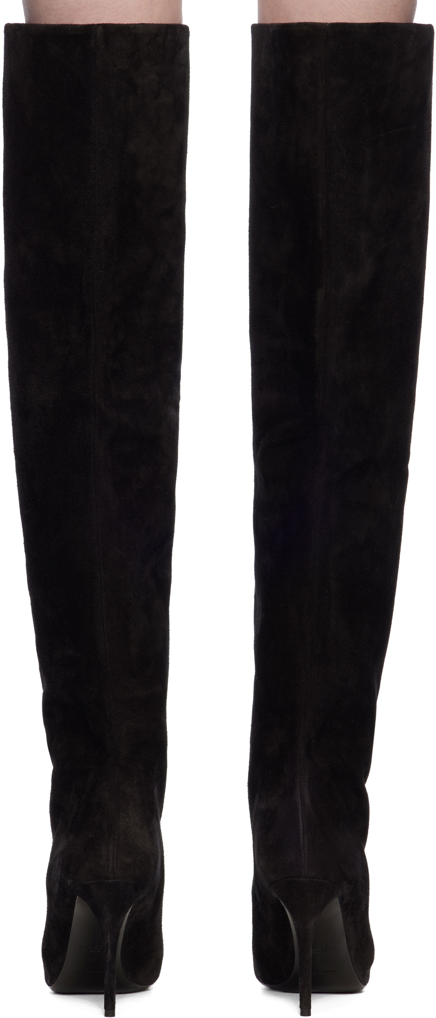 Njega cipela Alaïa ALAÏA Suede Knee-High Boots Crna | AA3O056CK177, 1