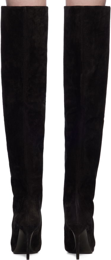 Njega cipela Alaïa ALAÏA Suede Knee-High Boots Crna | AA3O056CK177, 1