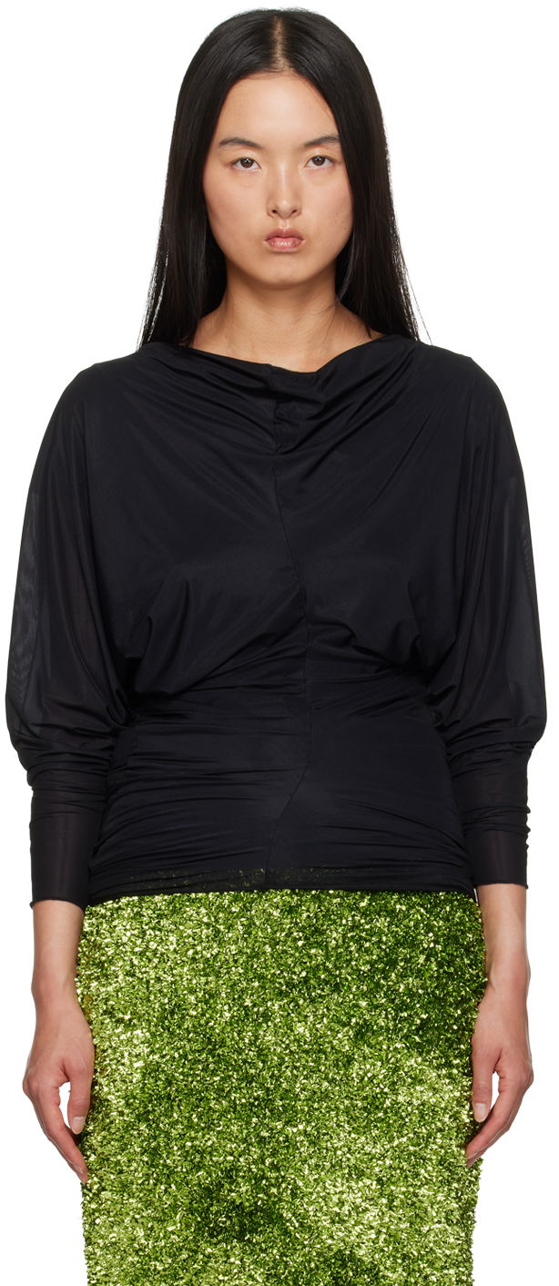 Košulja Dries Van Noten Draped Blouse Crna | 242-011145-9204