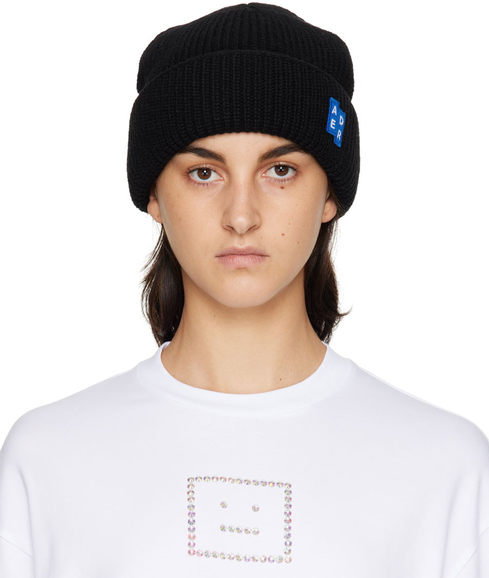 Kapica ADER ERROR ADER error Logo Rib Knit Beanie Crna | BLAFWBE03BK, 0