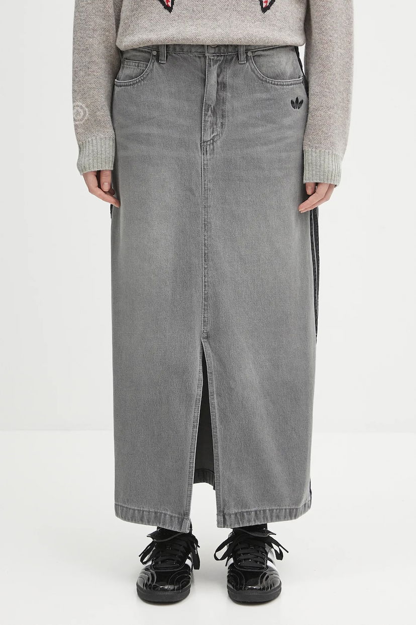 Suknja adidas Originals adidas Originals Denim Maxi Skirt Siva | JW2659